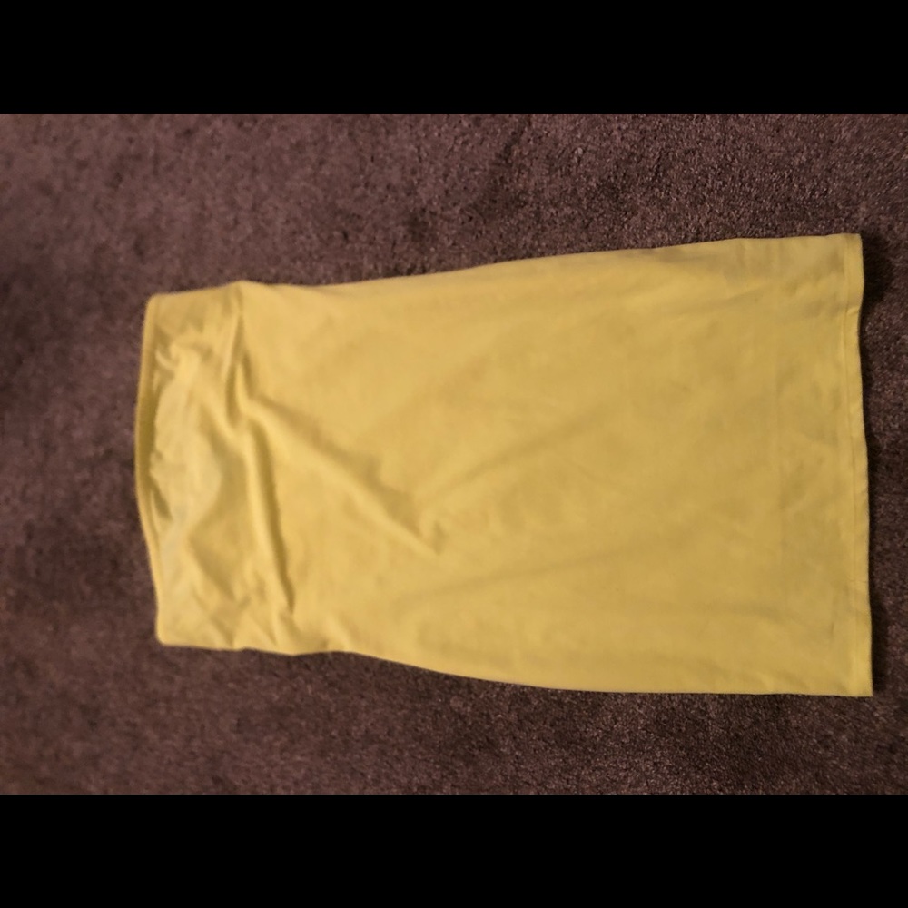 Neon yellow strapless dress